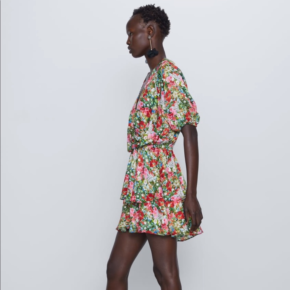 Zara Floral Print Mini Dress - Picture 5 of 15